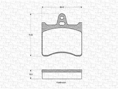 MAGNETI MARELLI 363702160716 -  Комплект тормозных колодок, дисковый тормоз